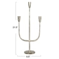 thumbnail image 2 of Creative Co-Op Hand-Forged Metal Candelabra, Silver Finish, 2 of 6
