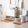 thumbnail image 2 of SKYSONIC Toilet Bathroom Rugs Sets 2 Piece, Persian Tribal Texture Soft Absorbent Fluffy Toilet Mat Set Non-Slip Rubber Backing Bath Mats for Bathroom,23.6"x15.7"+17.3"x13.4", 2 of 7