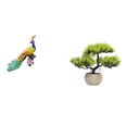 thumbnail image 1 of Escultura De Bonsái De Pavo Real, Adorno Decorativo Para Jardín, Figura De Planta Artificial, Estatua De Vegetación Para El Hogar, Jardín, Centros De Mesa, Colección, 1 of 8