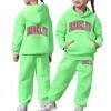 thumbnail image 3 of shqvo Big Girls 2 Piece Sport Outfit Brooklyn New York Letter Print Pullover Sport Sweatsuits Hoodie Sweatpants Outfits Hoodies Tracksuits for Toddlers Children Teens, 3 of 8