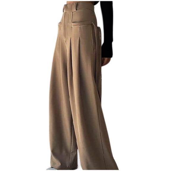yillto Women Wide Leg Trousers for Work Office Casual Dressy Pants High Waisted Business Palazzo Pant