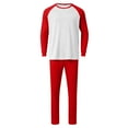 thumbnail image 5 of Conjunto de pijama de manga larga para hombre, blusa de color liso, camisa y pantalones de poliéster, para Navidad, 5 of 5