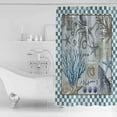 thumbnail image 4 of 72x78 Inch Shower Curtain Blue Beach Coastal Bathroom Decor Waterproof Fabric Bathtub Bath Curtains Decorative Nautical Seaside Coral Starfish Extra Long Shower Curtain Set with Hooks, 4 of 6