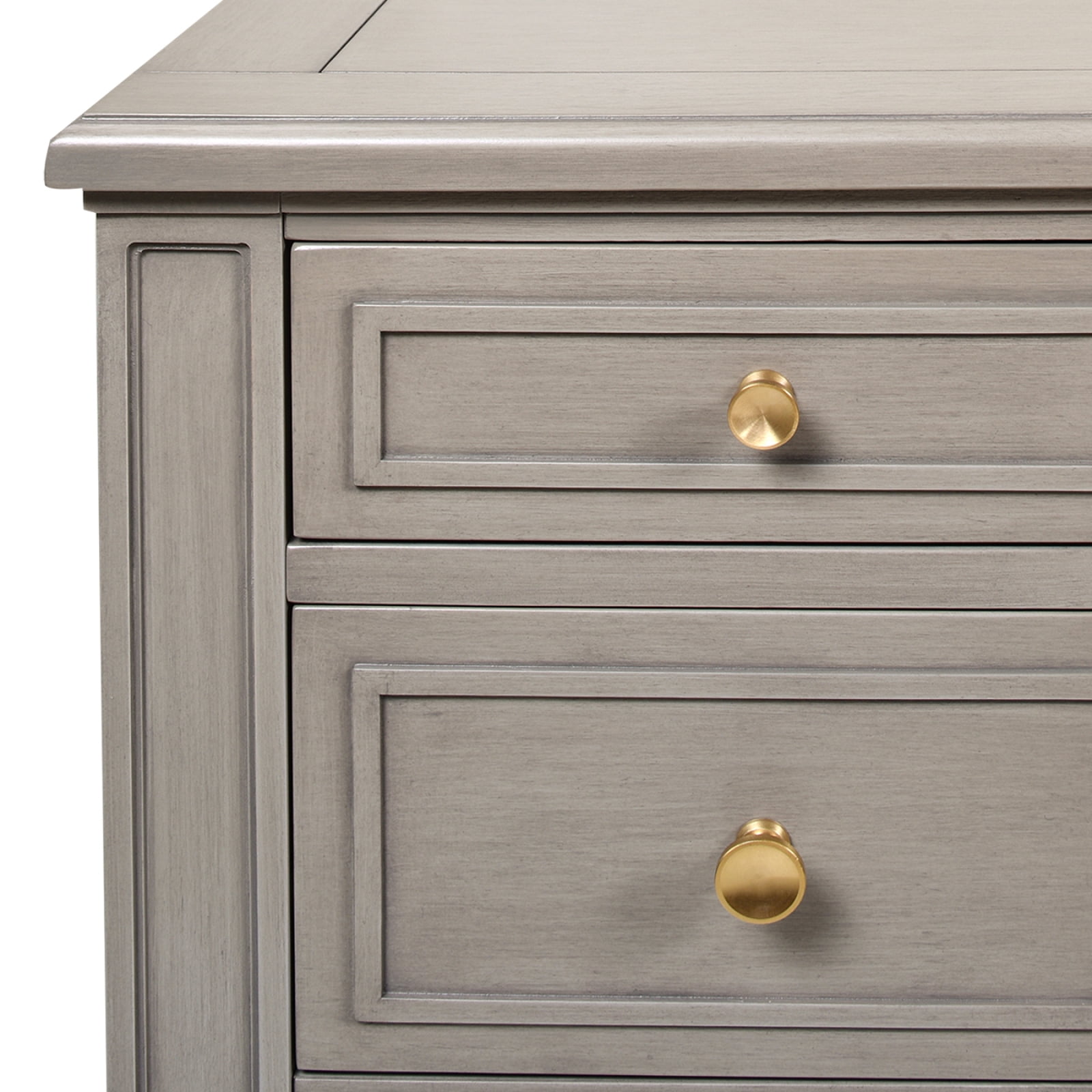 Miekor Furniture Dauphin Gold Accent 5-Drawer Wood Executive Desk, Grey Cashmere Wood 73807