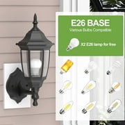 EMART Outdoor Porch Light, Exterior Waterproof Wall Light Fixtures, Anti-Corrosion Plastic Material for Backyard, Garage - Black, 1 Pack