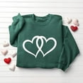 thumbnail image 4 of Valentine's Day Sweatshirt for Women Green Oversized Heart Graphic Comfy Casual Crewneck Gift for Her Soft Fleece Top,Size XS, 4 of 6