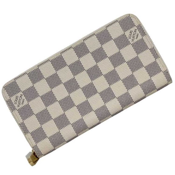 Pre-Owned Louis Vuitton Zippy Wallet f-24549 Gray White Damier Azur N41660 Unused...