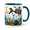 Black, variant on Halloween Mug Ghost Dolphin Splash Coffee Cup, Spooky Drinkware for Dolphin Fans