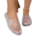 thumbnail image 5 of HTHLVMD Hollow Out Plastic Slides, Women's Jelly Mesh Slides Casual Comfortable Closed Round Toe Slip On Soft Sole Clear Mule Sandals for Summer Indoor Outdoor Vacation Beach Slippers, White 7, 5 of 5