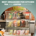 thumbnail image 2 of Kichly 1 Pack Tea Bag Organizer - Stackable Acrylic Tea Bag Organizer with Clear Plastic Storage for Kitchen & Pantry, Perfect for Coffee Packets, Sugar, Snacks, Herbs, and Spices (Clear), 2 of 8