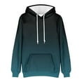 thumbnail image 4 of Qulqfy Fall Mens Hoodie Pullover Green Casual Long Sleeve Gradient Hooded Sweatshirts with Kangaroo Pocket Men's Sweatshirts L, 4 of 5