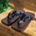 thumbnail image 4 of maskred Japanese Clogs Slippers Geta Sandals Flops for Men Women Fashionable and Versatile Blue Square Size 42 1Set, 4 of 6