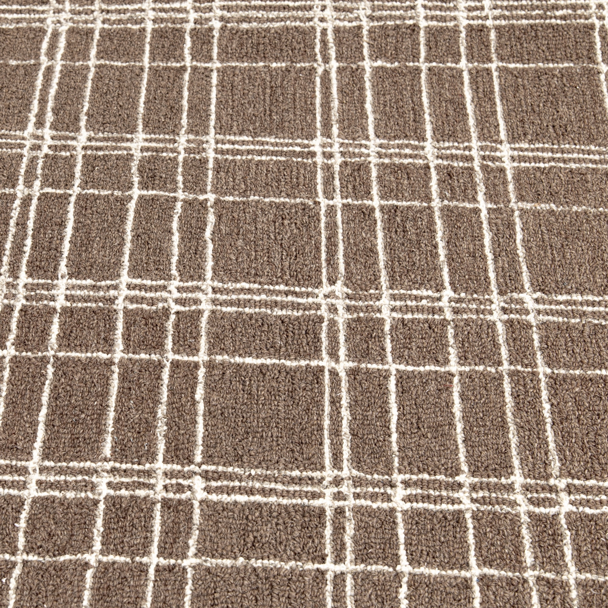 Better Homes & Gardens Brown Plaid Wool Indoor Area Rug, 7'10"x9'10"