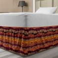 thumbnail image 1 of Wave Bed Skirt, Style Abstract Zigzag Art with Circular Patterns in Warm Tones Illustration, Elastic Bedskirt Dust Ruffle Wrap Around for Bedding Decor, 4 Sizes, Multicolor, by Ambesonne, 1 of 2
