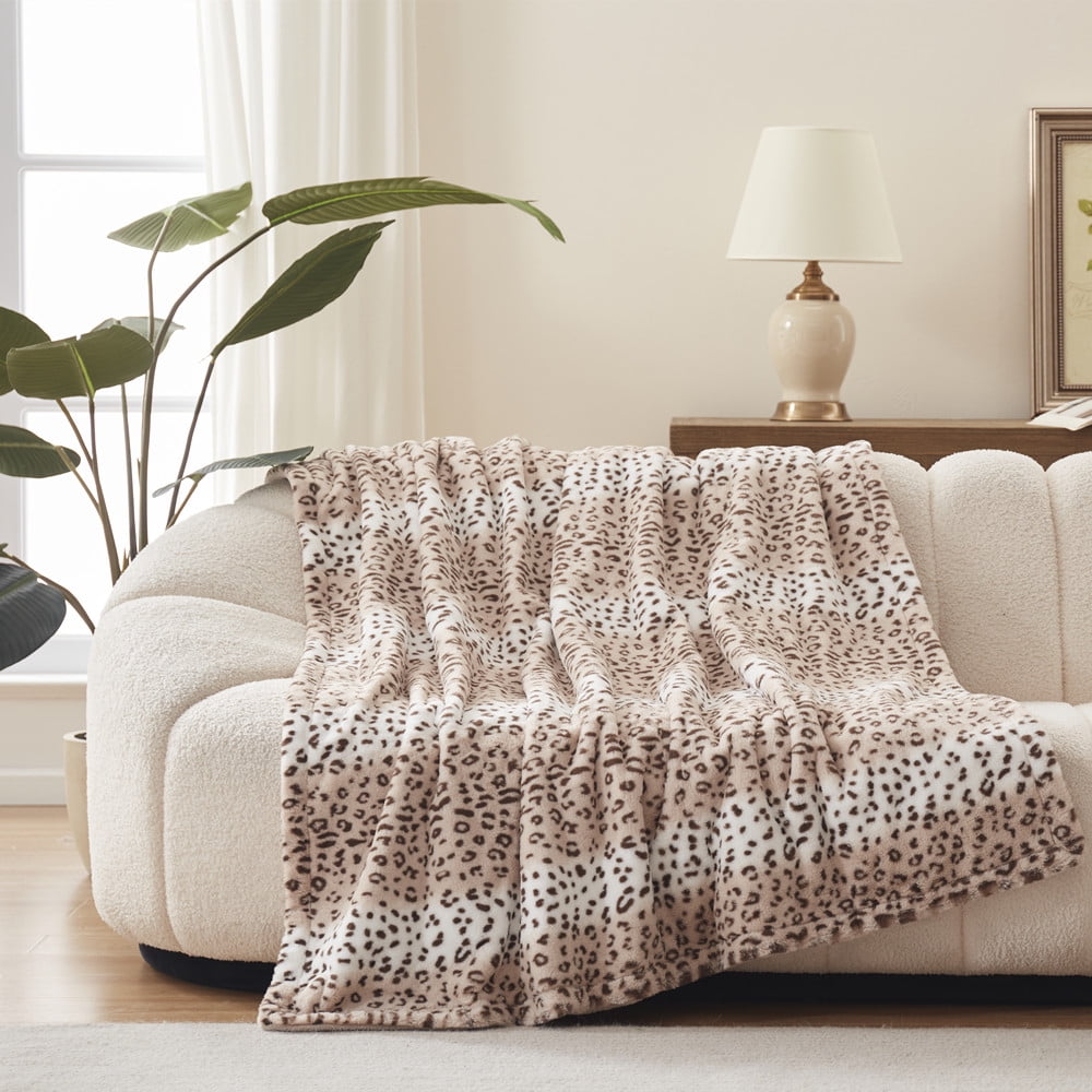 Westinghouse 50x60 Electric Blanket Heated Throw,Luxury Faux Fur to  Flannel Reversible Heating Blanket, 6 Heat Settings u0026 4 Hours Auto Off, Leopard  Print - Walmart.com