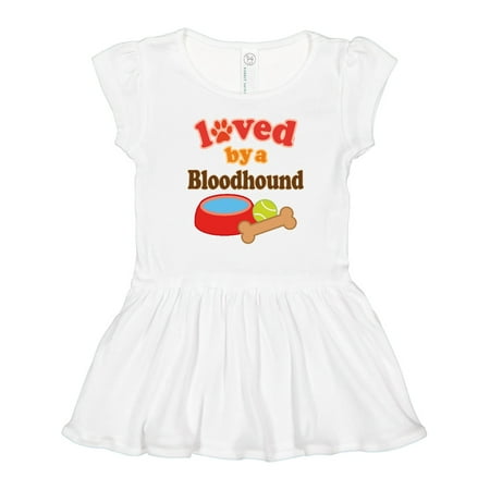 

Inktastic Bloodhound Loved by a (Dog Breed) Gift Toddler Girl Dress