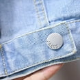 thumbnail image 2 of Cethrio Girls Denim Jackets, Casual Lapel Collar Fashion Long Sleeve Jean Jackets Blue Size 6, 2 of 8