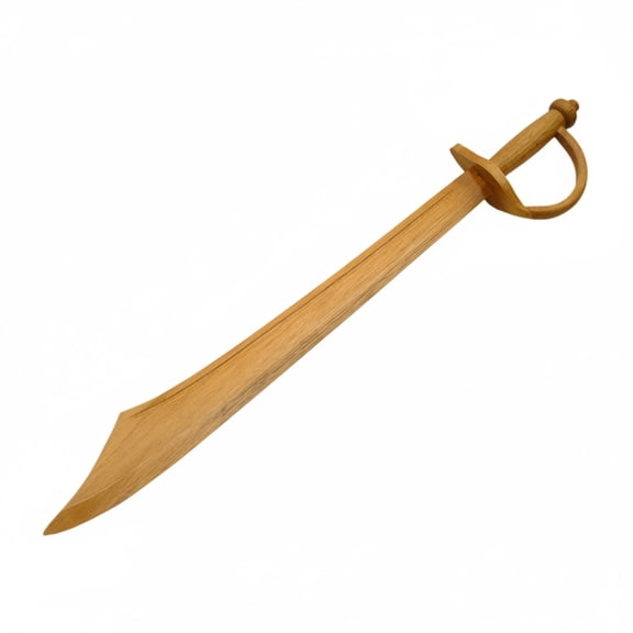 SZCO 30" Wooden Cutlass Sword, Solid Wood Practice Training Sword, Decorative Toy and Cosplay Accessory for Costume Parties and Theater