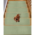 thumbnail image 2 of Stair Treads for Wooden Steps, Vintage Sage Green Peel and Stick Stair Treads with Adhesive, Farmhouse Retro Beige Solid Color Non Slip Indoor Stairs Runner Rugs Mats for Elders Dogs 8"x30"7PCS, 2 of 7