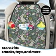 thumbnail image 5 of Xecao Retro Bunny Floral Pattern Car Seat Back Protector 2 Pack Large Capacity Pocket, Kick Mats Back Seat Protector, 5 of 8