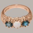 thumbnail image 4 of LBG British Made 10k Rose Gold Natural Opal & London Blue Topaz Womens Statement Ring - 33 size options - Size 10.5, 4 of 7