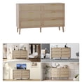 thumbnail image 4 of Commode en Rotin, Commode Double à 6 Tiroirs avec 6 Tiroirs, Commode Moderne en Bois, Table de Chevet pour Garde-Robe, Salon et Entrée, 4 of 7