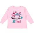 thumbnail image 3 of Inktastic I Love My Mimi Pink and Blue Fox with Hearts Boys or Girls Long Sleeve Toddler T-Shirt, 3 of 5