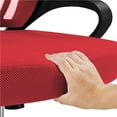 thumbnail image 4 of Topeakmart Height Adjustable Mid-back Mesh Office Chair Ergonomic Computer Chair with Lumbar Support & 360° Rolling Casters, Red, 4 of 6