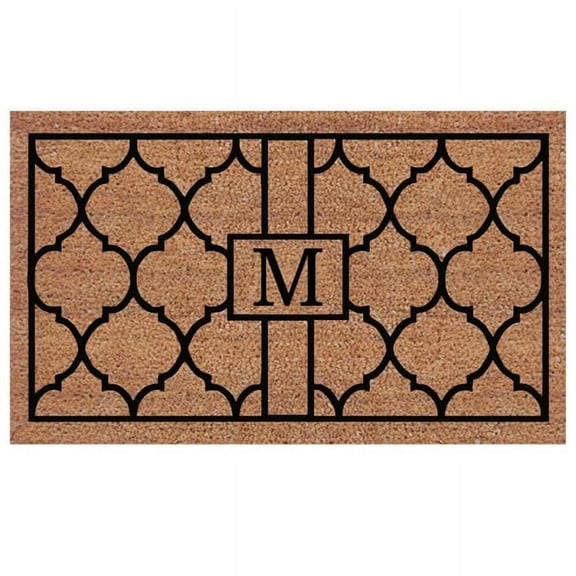 Calloway Mills Pantera Monogram Outdoor Doormat, Extra-thick 18" x 30" (Letter M)