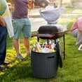thumbnail image 3 of Gymax 9.5-Gal Patio Ice Cooler Bucket Cool Bar Table Cocktail Side Table w/ Lid Black, 3 of 8