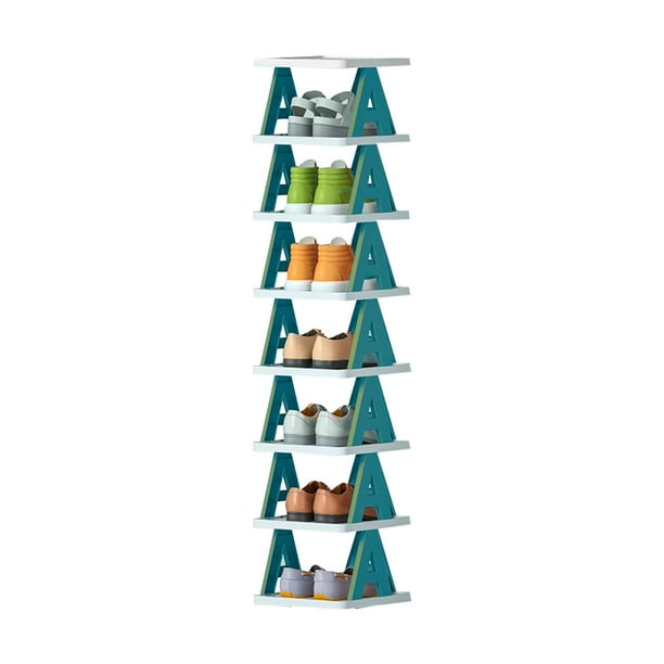 Zapatero apilable multicapa | Zapatero plegable transparente para armario, dormitorio y entrada | Organizador compacto con ventilación para estudiantes y uso doméstico