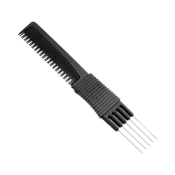 SHISUYAN Black Carbon Fiber Anti-Static Steel Wire Clip Comb Rat-Tail Comb Hair Tool