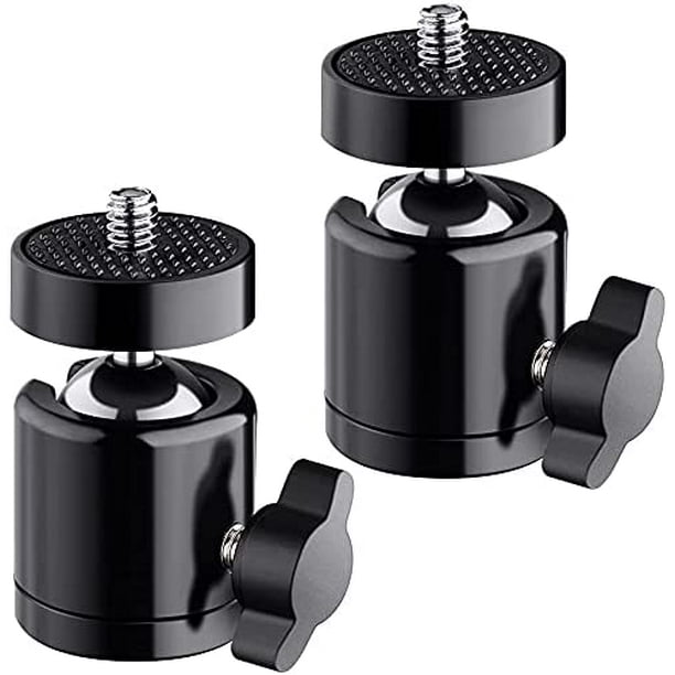 2 Pack Mini Ball Head Tripods 360° Swivel Tripod Heads with