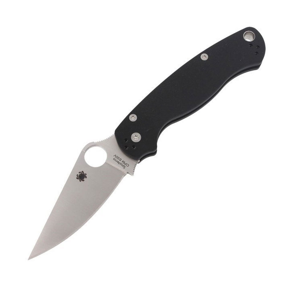Spyderco Paramilitary 2 Folding Knife 3.42" CPM-S45VN Satin Plain Blade, Black G10 Handles, Compression Lock - C81GP2