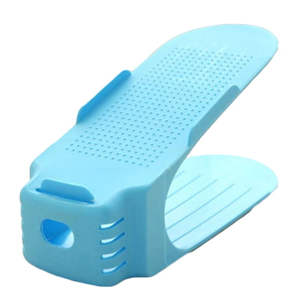 Bewildely Estante para zapatos para el hogar, soporte para colgar zapatos de doble capa ajustable de plástico sólido, ahorra Almacenamiento y organización del hogar azul Bewildely JJ9551-02