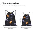 thumbnail image 3 of Drawstring Backpack, Men Ladies Waterproof Sports Backpack Gym Bag-Outer Space Ship Pattern-Medium Size, 3 of 8