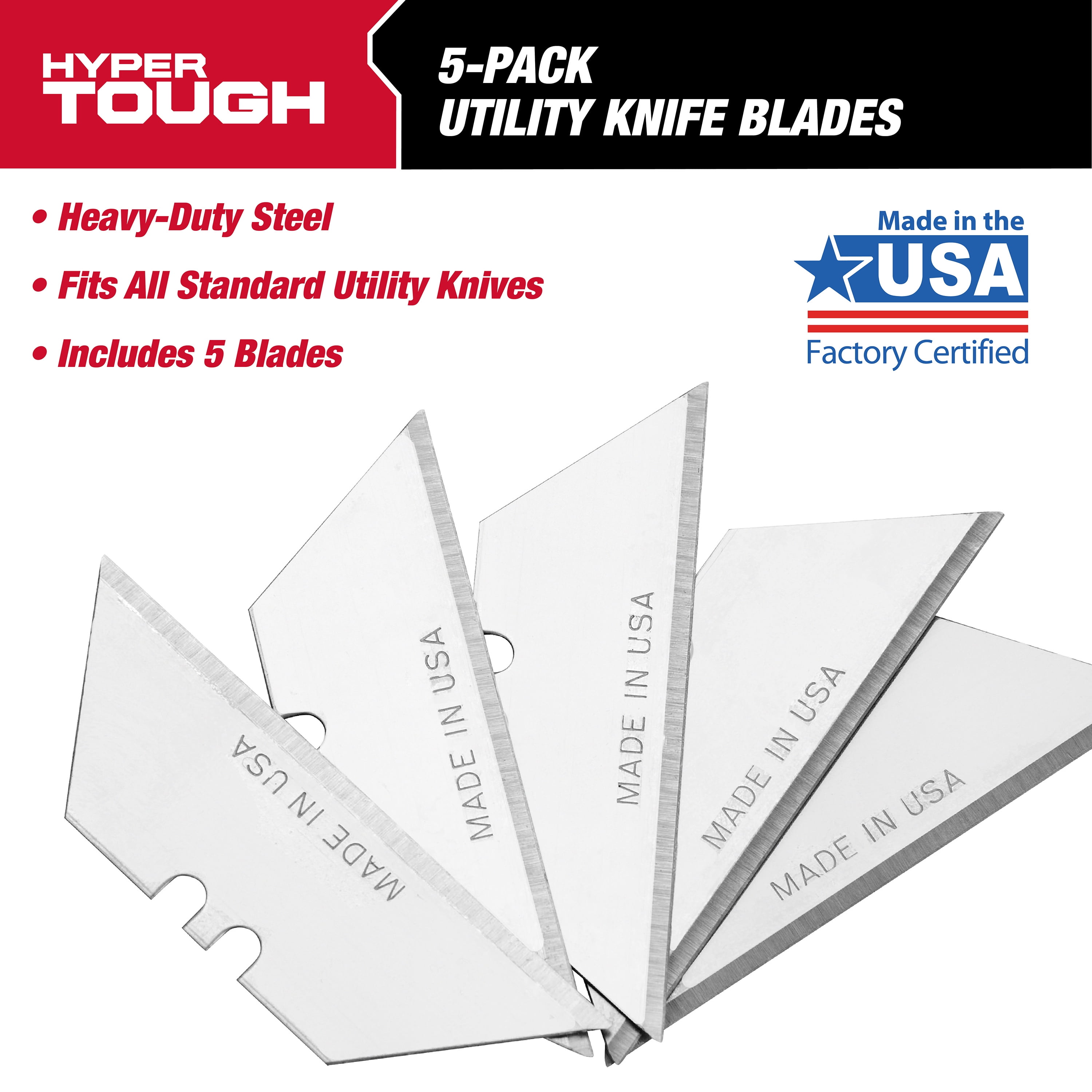 (6 pack) HyperTough 5-Pack Utility Knife Blades