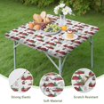 thumbnail image 4 of Red Christmas Farm and Truck Pattern Square Fitted Tablecloth with Elastic Edge,Square Table Cover,Washable Elastic Table Cover for Home Kitchen Party Decor 36"x36", 4 of 6