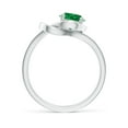 thumbnail image 2 of ANGARA Natural Solitaire Emerald Infinity Knot Engagement Ring in 14K White Gold for Women (Size-6mm) | May Birthstone, Birthday, Anniversary, Jewelry Gift for Women | Natural Emerald Ring, 2 of 10