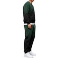 thumbnail image 5 of CCRFTGI Mens 2 Piece Tracksuit Big and Tall Casual Sports Pullover Sweatshirt with Jogging Pants Fall Fashion Travel Lounge Two Piece Set Dark Green 2XL, 5 of 5