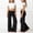 Black, variant on SGFCWSX Girls Flare Pants Foldover Ruched Waist Soft Lounge Stretch Casual Yoga Pants for Kids Black Size 11-12 Years