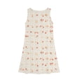 thumbnail image 4 of LTTVQM Girls Easter Dress Rabbit Egg Print Happy Sleeveless Sundress Loose Fit Crew Neck Midi Dresses Holiday A-Line Dresses Beige 5-6 Years, 4 of 5