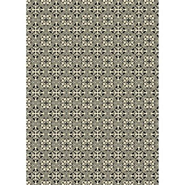 Aspen Brands RUG2BLK57 5 x 7 ft. Quad European Design Rug - Black & White