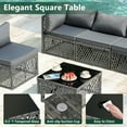 thumbnail image 5 of Outdoor Furniture Set, Patio Rattan Wicker Furniture Conversation Set with Cushions and Coffee Table, Garden Terrace Deck Sectional Sofa Set, 5 of 8