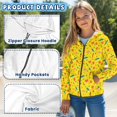 thumbnail image 7 of POLERO Zip-Up Hoodie Sweatshirt Girls Kids Teens Yellow Cartoon Pencil Lightweight Long Sleeve Hooded Jacket with Pockets Cute Teen Girl Boy Clothes 11-13 Years, 7 of 7