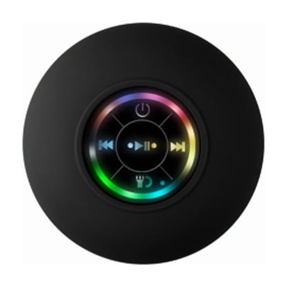 Waterproof Bluetooth Shower Speaker with Strong Suction Cup & LED Light, Portable Bathroom Speaker with RGB Glow, Built-in Mic, 360° Sound for Shower & Travel