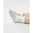 thumbnail image 4 of Toddler Girls Baby Ruffle Socks Cute Cotton White Turn Cuff Frilly Dress Little Girls Socks 12M-6Y, 4 of 8