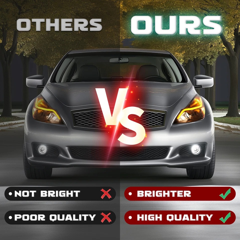 Kojem Smoked LED Projector Headlights for Infiniti G37/G25/Q40 Sedan 4-Door 2010-2015
