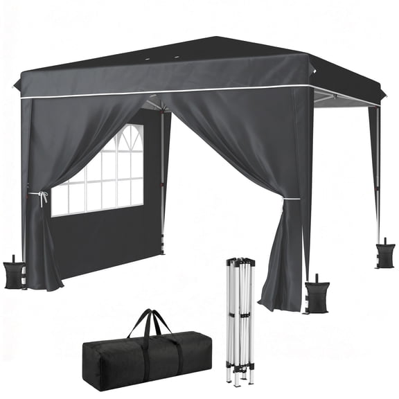 10 x 10 ft Pop Up Canopy Tent with Sides, UPF50 Instant Canopy