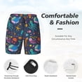 thumbnail image 3 of Sikiie Marine Inhabitants Print Men's Double Layer Swimming Trunks, Adjustable Waistband and Pockets Sports Swimming Trunks, Beach Swimwear-X-Large, 3 of 6
